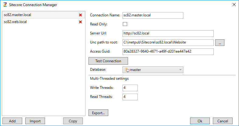 Connection manager with connections