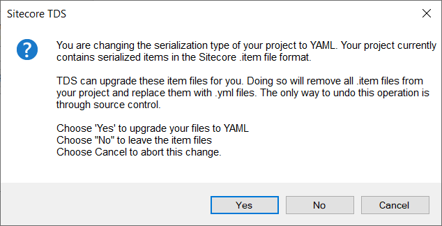 YAML upgrade prompt